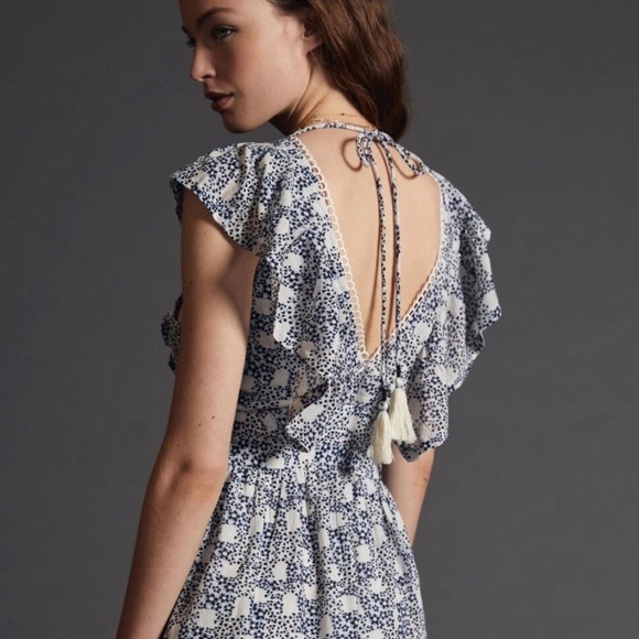 Anthropologie V Neck Plunge Floral Multicolor Dress Womens Small - Picture 10 of 10